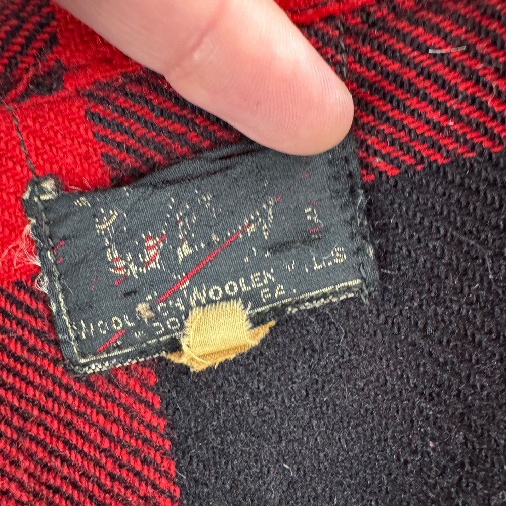 Vintage 50s Woolrich Jacket Mens Large Wool Mackinaw Red Plaid Hunting Talon Zip - Picture 4 of 16